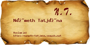Németh Tatjána névjegykártya